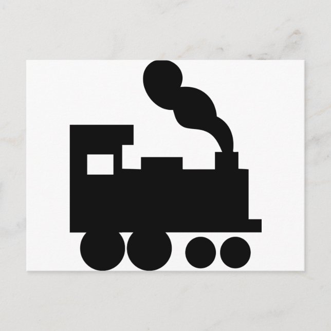 black train railway icon postcard (Front)