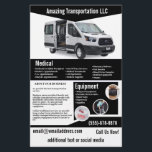 Black Transportation Company Flyer<br><div class="desc">This flyer is for a transportation company that transports people or supplies for companies. You can change the photo to your own vehicle</div>