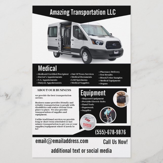 Black Transportation Company Flyer (Front)