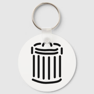 Black Trash Can Symbol Keychain