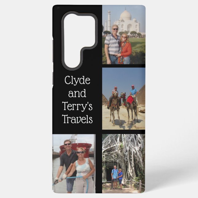 Black Travel Memories Samsung S22 Ultra Case (Back)