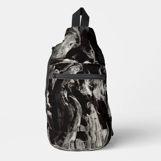 Black Tree Bark Sling Bag (Front)
