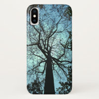 Black Tree Branches Blue Sky iPhone X Case