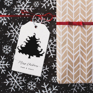 Black Tree Christmas Gift Tags