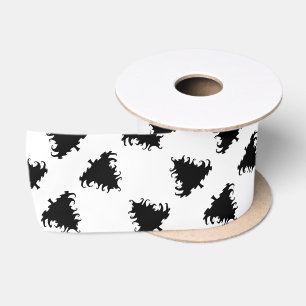 Black Tree Pattern Christmas Satin Ribbon