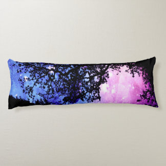 Black Trees Lavender Blue Space Body Pillow