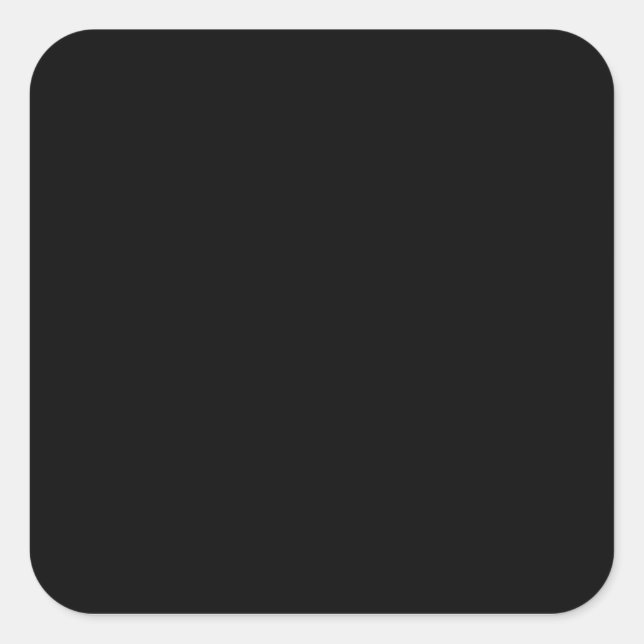 Black Trend Colour Customized Template Blank Square Sticker (Front)