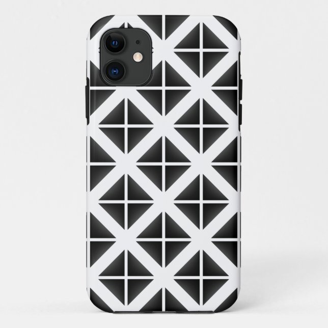Black Trendy Triangle Pattern Case-Mate iPhone Case (Back)