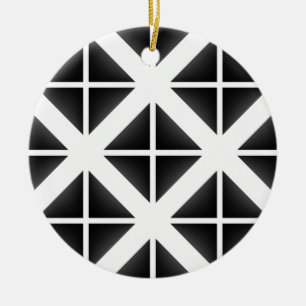 Black Trendy Triangle Pattern Ceramic Ornament