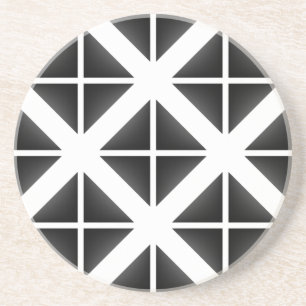 Black Trendy Triangle Pattern Coaster
