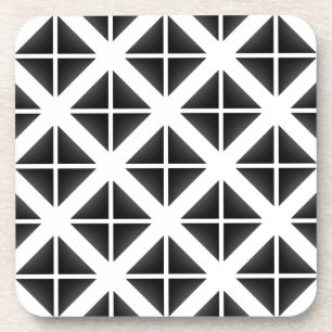 Black Trendy Triangle Pattern Coaster