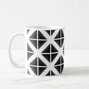 Black Trendy Triangle Pattern Coffee Mug