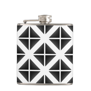 Black Trendy Triangle Pattern Hip Flask