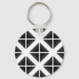 Black Trendy Triangle Pattern Keychain