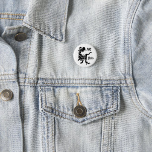 Black Trex the Boss Dino 1 Inch Round Button