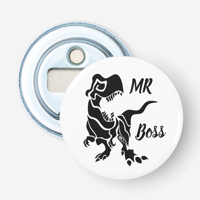 Black Trex the Boss Dino Bottle Opener (Front)