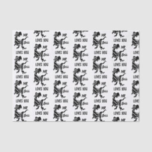 Black Trex the Boss Dino Tissue Paper