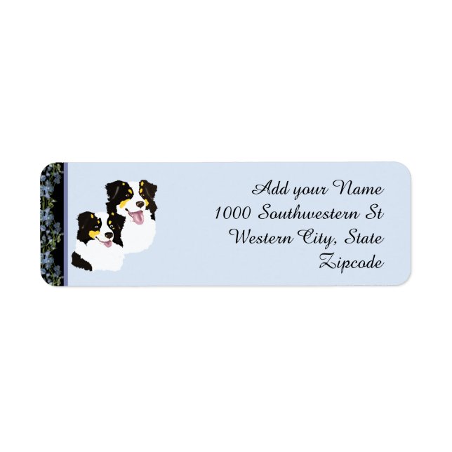 Black Tri Aussies Return Address Label (Front)