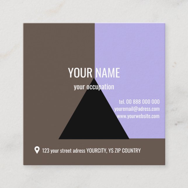 BLACK TRIANGLE Square, 2.5" x 2.5" Business Card (Front)