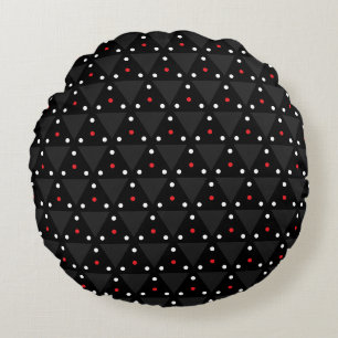 Black Triangle UFO Pattern Modern Abstract Round Pillow