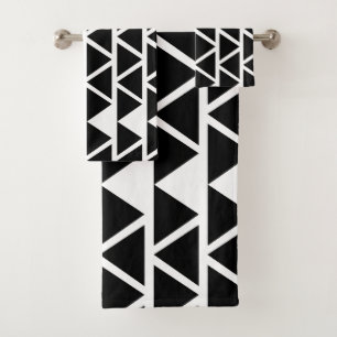 Black Triangles Bath Towel Set