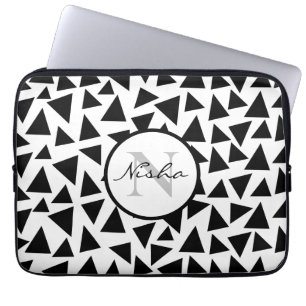 Black Triangles Personalized  Laptop Sleeve