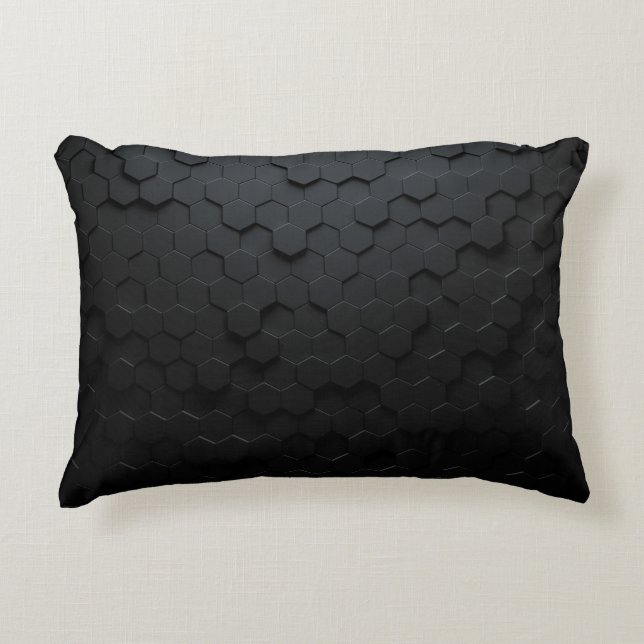 Black triangular abstract background, Grunge surfa Accent Pillow (Front)
