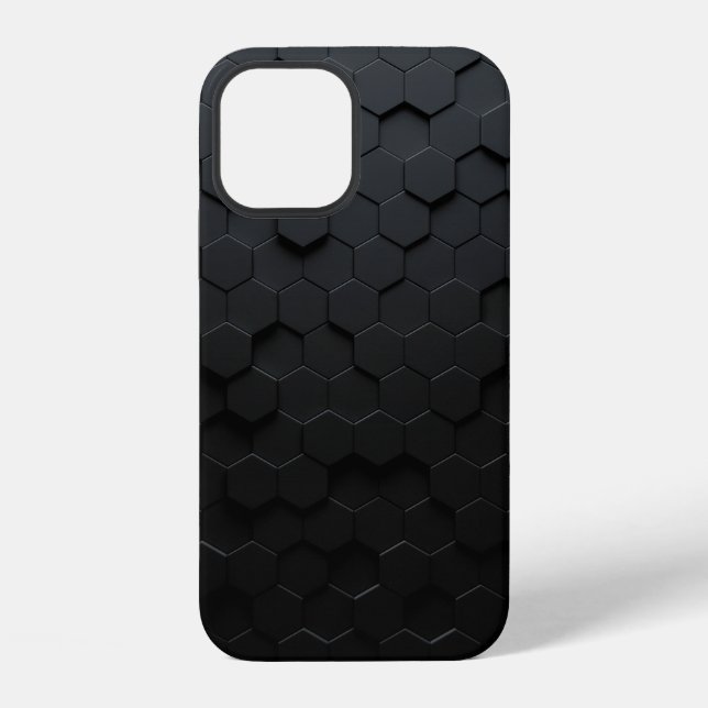 Black triangular abstract background, Grunge surfa iPhone Case (Back)