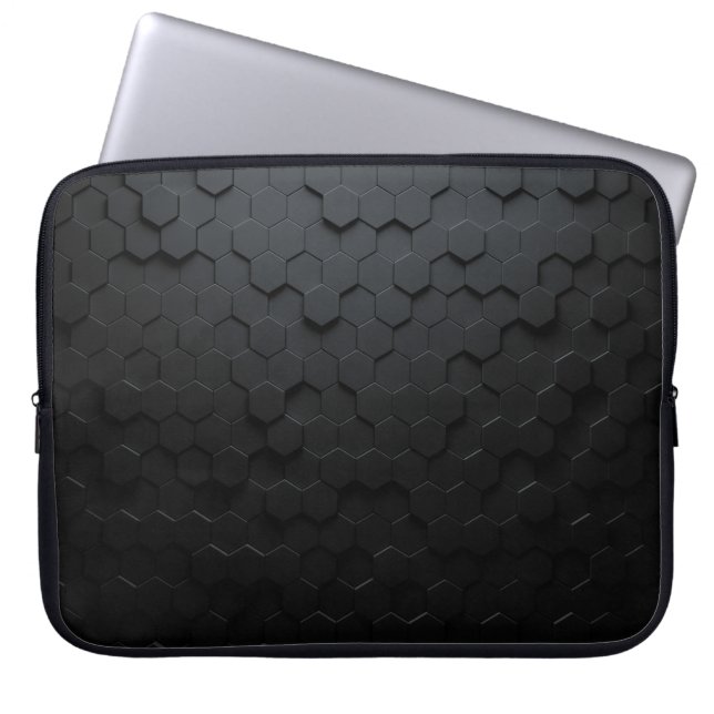 Black triangular abstract background, Grunge surfa Laptop Sleeve (Front)
