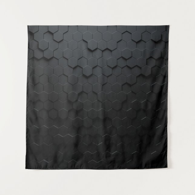 Black triangular abstract background, Grunge surfa Tapestry (Front)