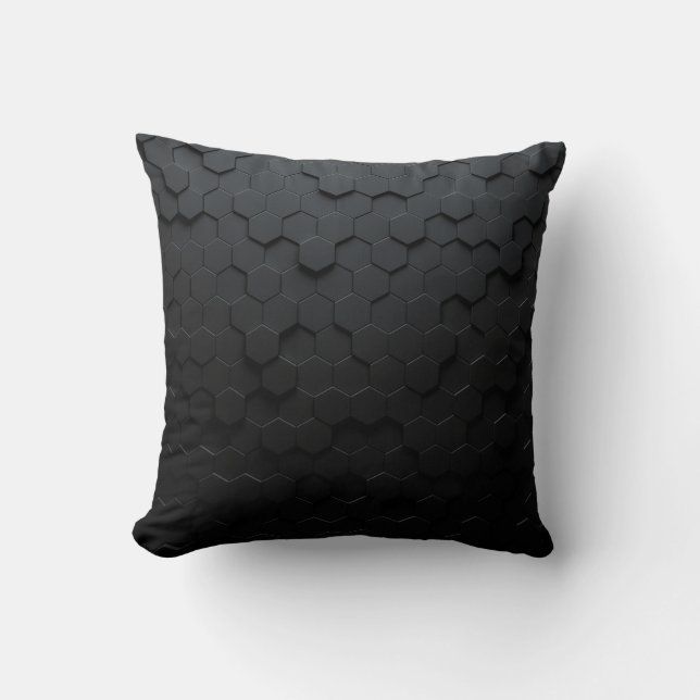 Black triangular abstract background, Grunge surfa Throw Pillow (Front)