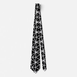 Black Triangular Geometric Pattern Tie