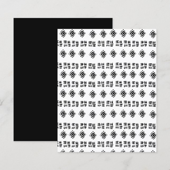 Black Tribal Abstract Markings Scrapbook Paper (Front/Back)