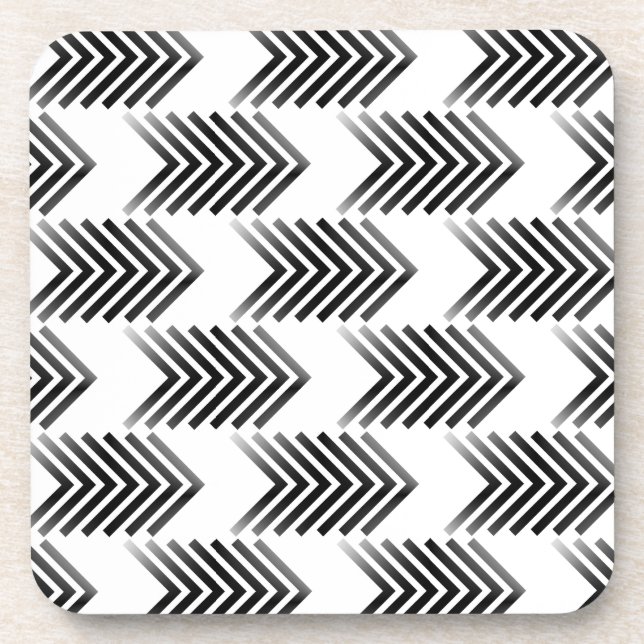 Black Tribal Arrow Pattern Coaster (Front)