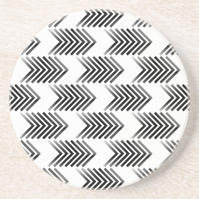 Black Tribal Arrow Pattern Coaster (Front)