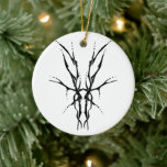 Black Tribal Deer Skull Hunting Design Ceramic Ornament<br><div class="desc">Make a bold statement with this unique, intricately detailed Deer Skull Tribal Design. Featuring a striking black and white image, this artwork reimagines the classic hunting trophy with a dark, modern edge. Perfect for deer hunters looking for gear that stands out from the traditional camo, this "scary-cool" tribal aesthetic adds...</div>