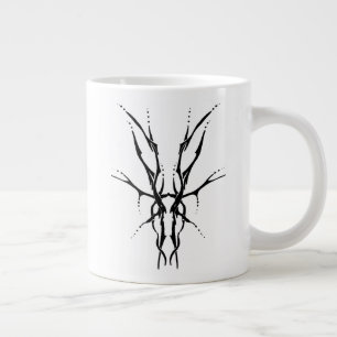 Black Tribal Deer Skull Hunting Design Large Coffee Mug