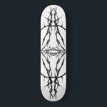 Black Tribal Deer Skull Hunting Design Skateboard<br><div class="desc">Make a bold statement with this unique, intricately detailed Deer Skull Tribal Design. Featuring a striking black and white image, this artwork reimagines the classic hunting trophy with a dark, modern edge. Perfect for deer hunters looking for gear that stands out from the traditional camo, this "scary-cool" tribal aesthetic adds...</div>