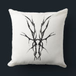 Black Tribal Deer Skull Hunting Design Throw Pillow<br><div class="desc">Make a bold statement with this unique, intricately detailed Deer Skull Tribal Design. Featuring a striking black and white image, this artwork reimagines the classic hunting trophy with a dark, modern edge. Perfect for deer hunters looking for gear that stands out from the traditional camo, this "scary-cool" tribal aesthetic adds...</div>