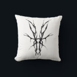 Black Tribal Deer Skull Hunting Design Throw Pillow<br><div class="desc">Make a bold statement with this unique, intricately detailed Deer Skull Tribal Design. Featuring a striking black and white image, this artwork reimagines the classic hunting trophy with a dark, modern edge. Perfect for deer hunters looking for gear that stands out from the traditional camo, this "scary-cool" tribal aesthetic adds...</div>