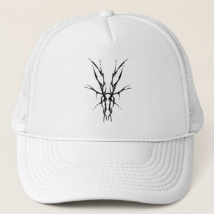 Black Tribal Deer Skull Hunting Design Trucker Hat