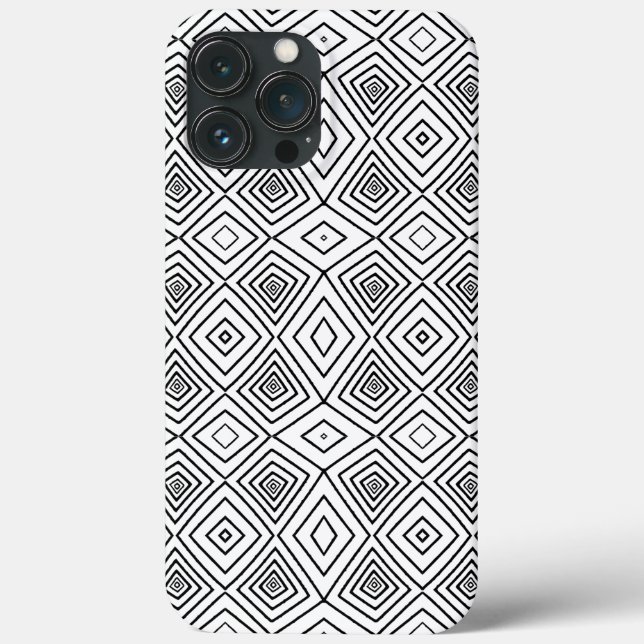 black Tribal Diamonds Mud Cloth African Pattern Case-Mate iPhone Case (Back)