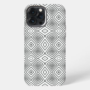 black Tribal Diamonds Mud Cloth African Pattern iPhone 13 Pro Max Case