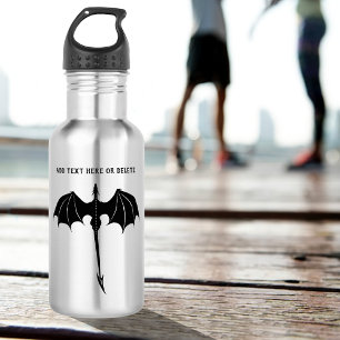 Black Tribal Flight Dragon Fantasy 532 Ml Water Bottle