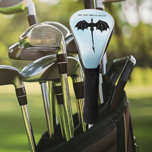 Black Tribal Flight Dragon Fantasy Blue Sky Golf Head Cover