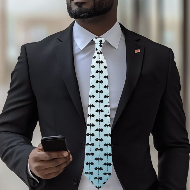 Black Tribal Flight Dragon Fantasy Blue Sky Tie (Creator Uploaded)