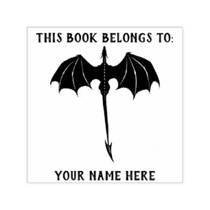 Black Tribal Flight Dragon Fantasy Self-inking Stamp