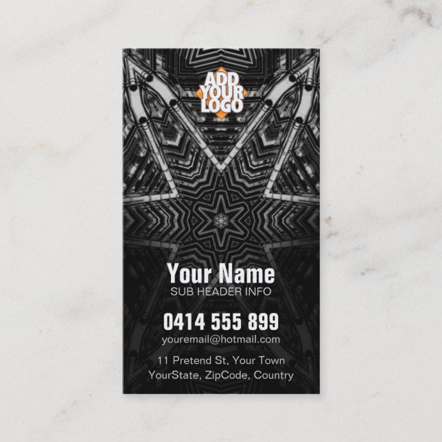 Black Tribal Star Business Card (Front)