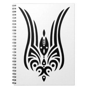 BLACK Tribal Tattoo - tulip + your ideas Notebook