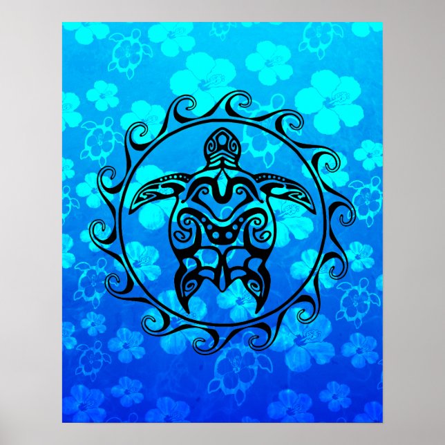 Black Tribal Turtle Poster (Front)